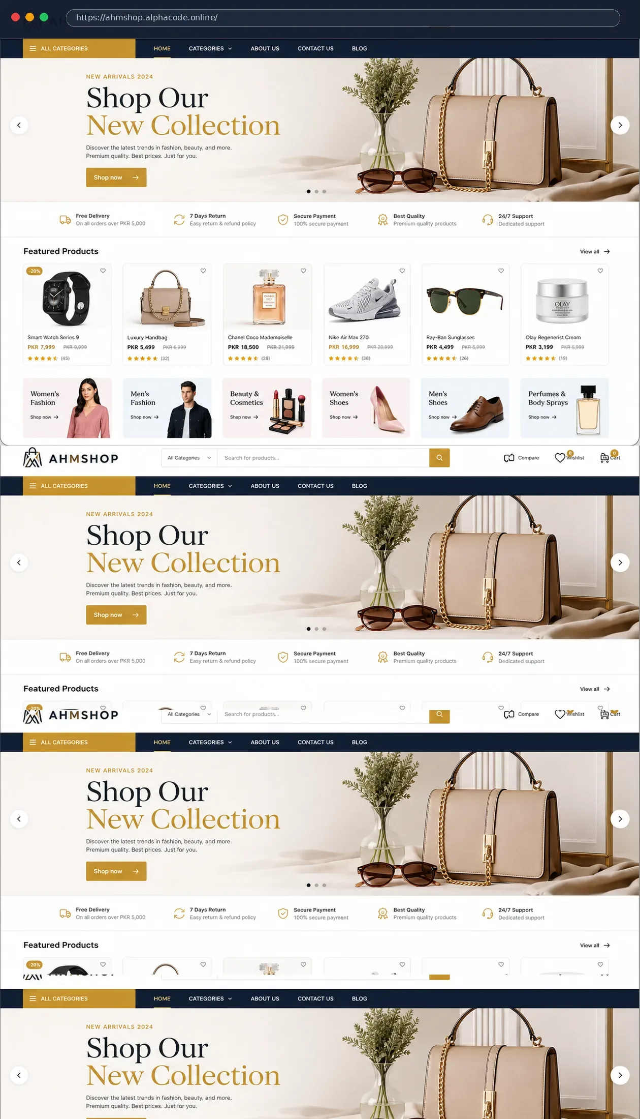 Ahmshop Website scrollable screenshot by AlphaCode