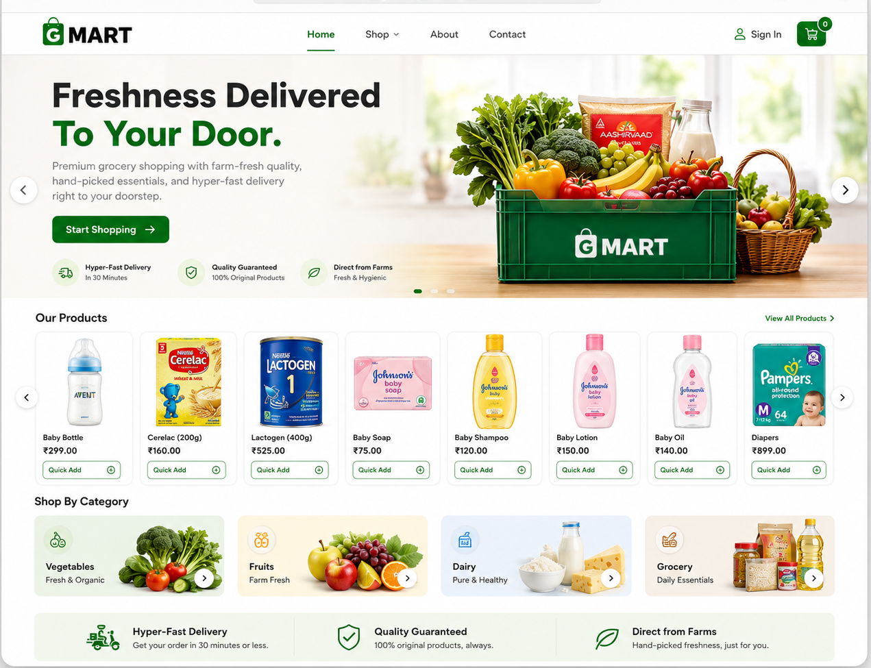 GMart E-Commerce Website screenshot