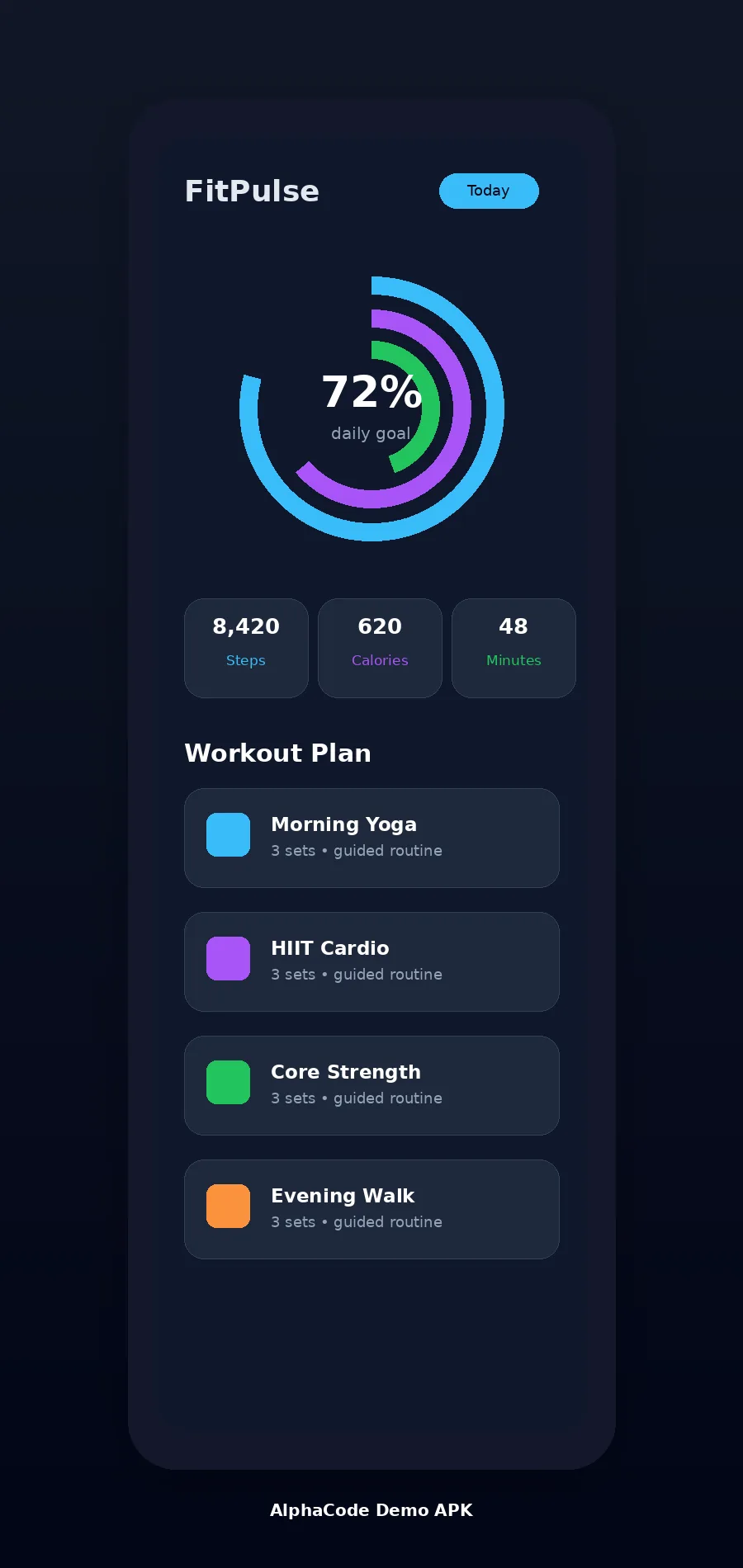 Fitness APK Preview scrollable screenshot by AlphaCode