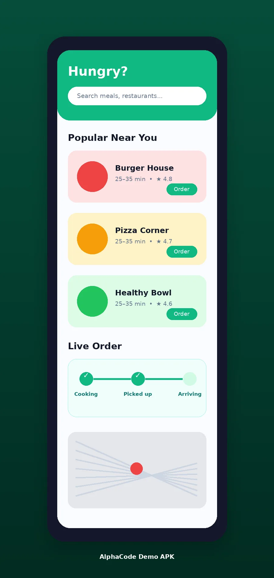 Food Delivery APK Preview scrollable screenshot by AlphaCode