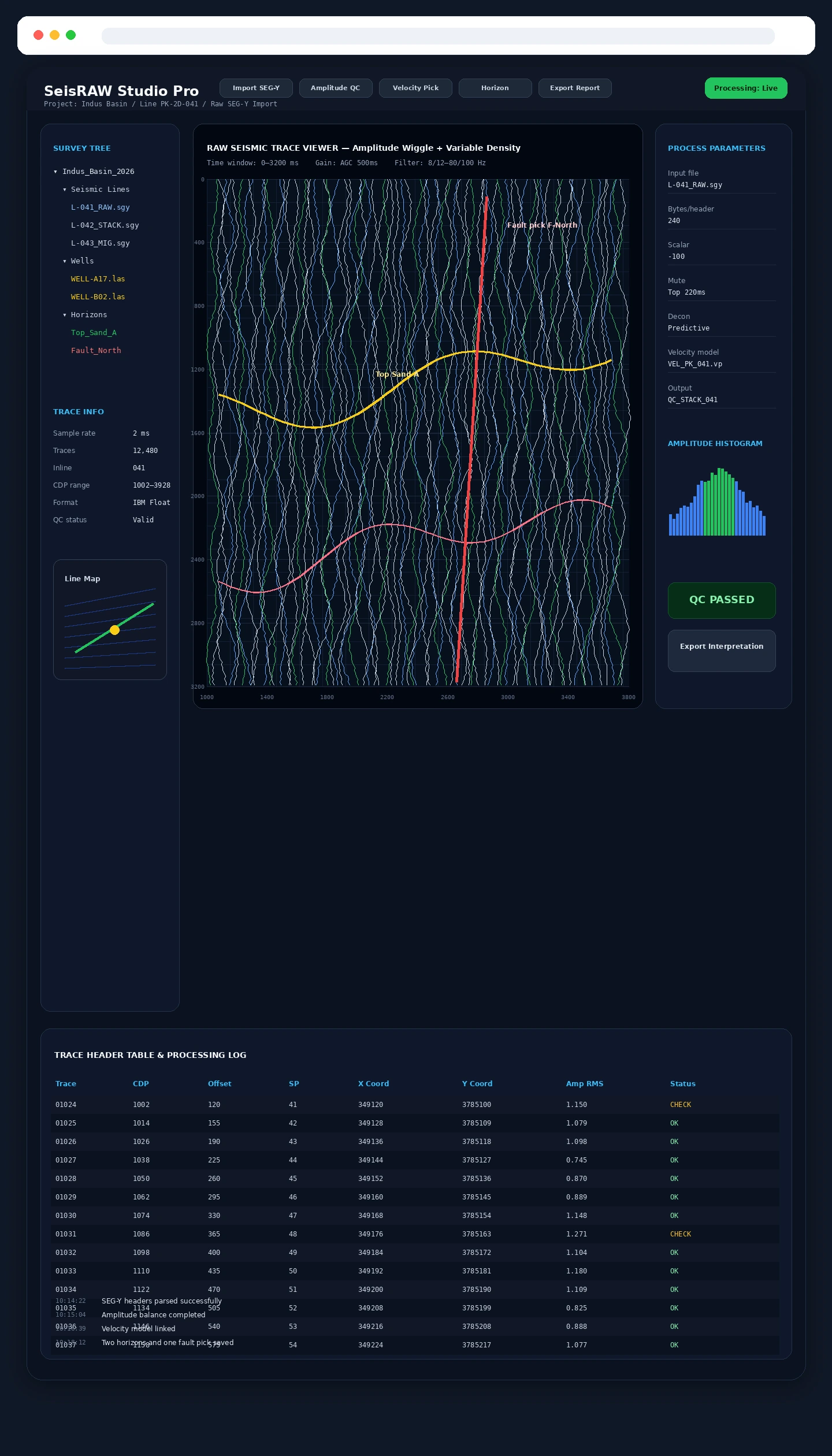 Seismic Raw Data Software scrollable screenshot by AlphaCode
